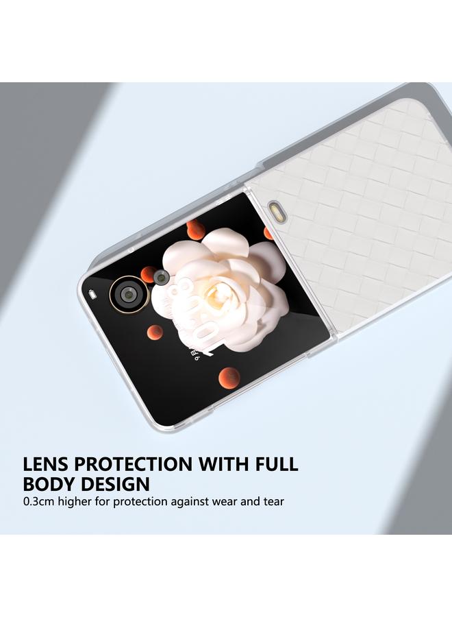 اس-توب جراب لهاتف Honor Magic V Flip بإطار شفاف غير لامع وملمس منسوج من مادة البولي يوريثان - Image 5