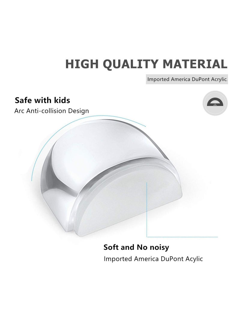 Doorstop, Wall Protection Self-Adhesive Door Stopper for Door Buffer Floor Stop Shock Absorbent Wall Bumper for The Home and Office Wall Protector - Clear 4pcs  - Image 2