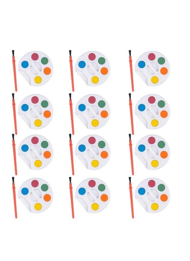 ArtCreativity Mini Paint Sets Pack Of 12 Each Set Incudes Five Water Paint Colors Paint In Tray With Painting Brush Artistic Crafts And Supplies Great For Schools Party Favor Prize For Kids  - Image 2