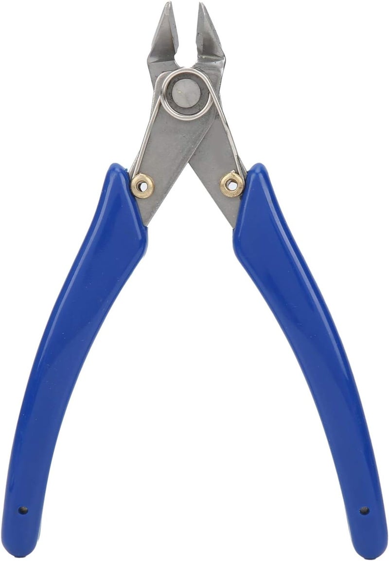 Electronic Diagonal Pliers with Non Slip PVC Handle - Stainless Steel Wire Cutter for Small Spaces - Hardened - Heat Treated with Polished and Sandblasted Finish - Image 1