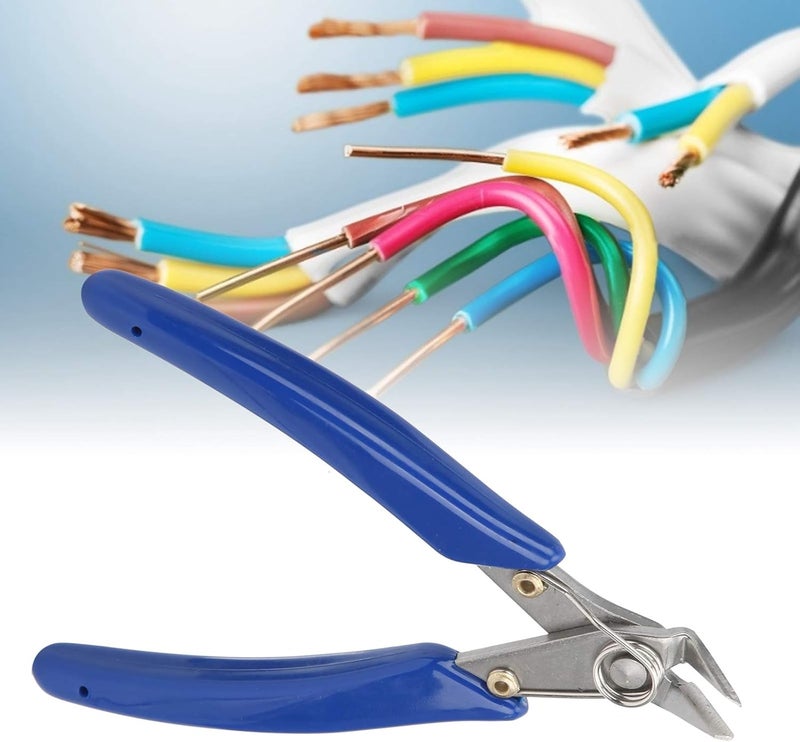 Electronic Diagonal Pliers with Non Slip PVC Handle - Stainless Steel Wire Cutter for Small Spaces - Hardened - Heat Treated with Polished and Sandblasted Finish - Image 4