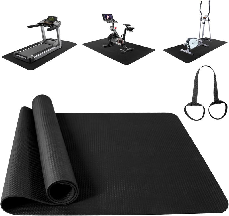 TONINT Treadmill Mat,Exercise Bike Trainer Mat, Exercise Equipment Mat,Elliptical Machine Mat,Protective Floor Mat for Under Stationary Bike, Spin Bike, Fitness Equipment (60 x 120 x 0.5(cm)) - Image 1