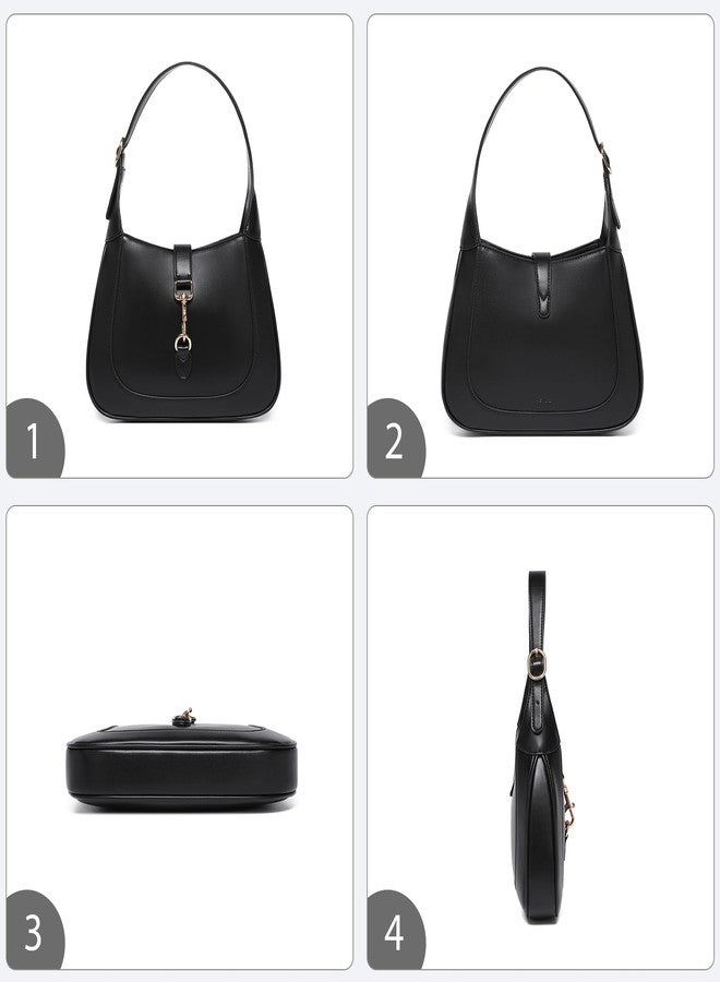 Keyli حقيبة كايلي للكتف للنساء من جلد نباتي حقائب يد صغيرة لطيفة حقائب هوبو عصرية حقيبة كتف علوية مع حزام قابل للتعديل باللون الأسود - Image 3