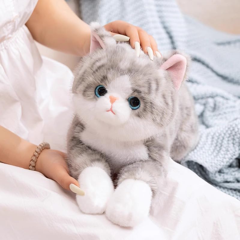 Leahaoe Large Weighted Stuffed Animals for Adults 5Lbs 26", Soft and Cuddly Gray Weighted Cat Plush, Realistic Cat Stuffed Animal - Image 1