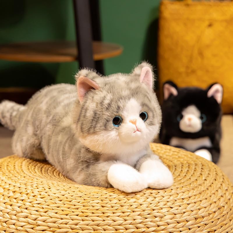 Leahaoe Large Weighted Stuffed Animals for Adults 5Lbs 26", Soft and Cuddly Gray Weighted Cat Plush, Realistic Cat Stuffed Animal - Image 4