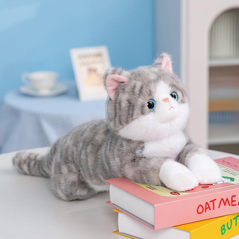 Leahaoe Large Weighted Stuffed Animals for Adults 5Lbs 26", Soft and Cuddly Gray Weighted Cat Plush, Realistic Cat Stuffed Animal - Image 2