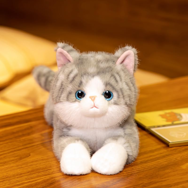 Leahaoe Large Weighted Stuffed Animals for Adults 5Lbs 26", Soft and Cuddly Gray Weighted Cat Plush, Realistic Cat Stuffed Animal - Image 3