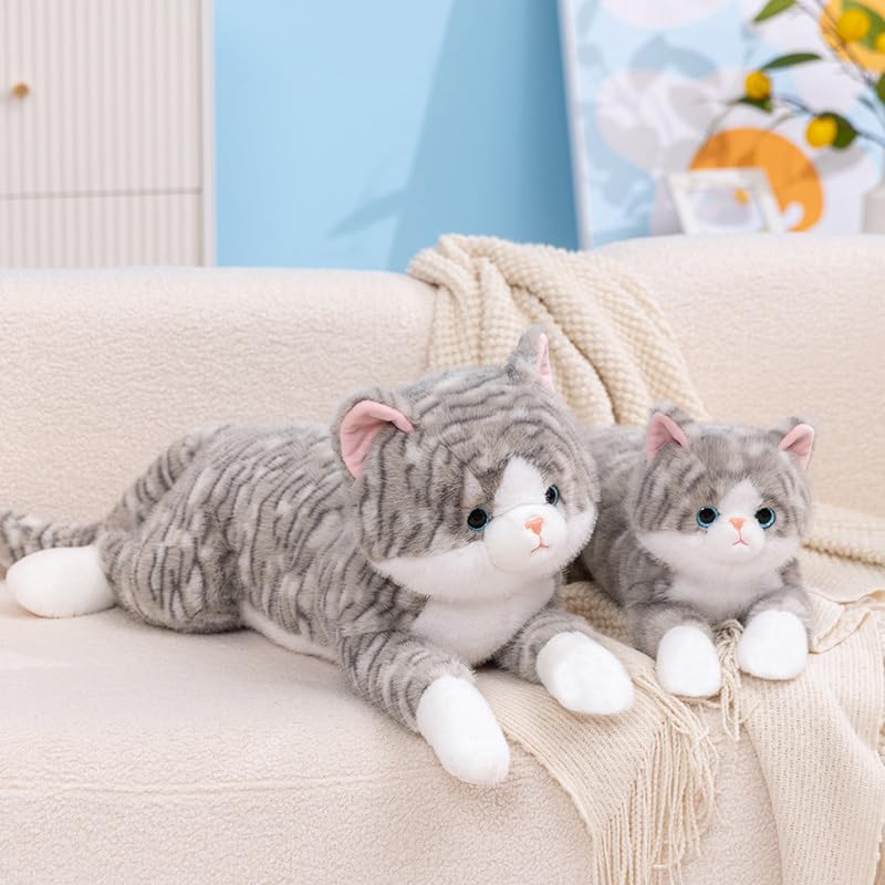 Leahaoe Large Weighted Stuffed Animals for Adults 5Lbs 26", Soft and Cuddly Gray Weighted Cat Plush, Realistic Cat Stuffed Animal - Image 5