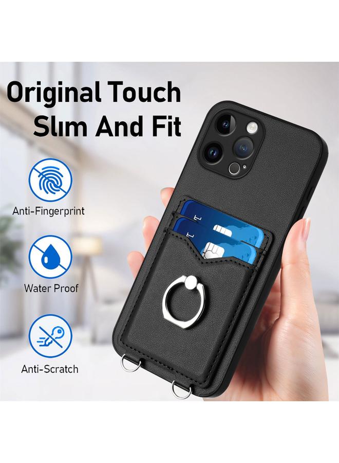 Zaboon Case For iPhone 13 Pro Max R20 Crossbody Rope Ring Card Holder Phone Case - Image 5