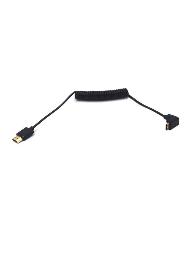 Kework - 4Ft Hdmi 4K Coiled Cable 90 Degree Downward Angle Mini Hdmi Male To Hdmi Male Adapter Spiral Cable Hd Hdmi 2.0 Version High Speed Spring Cord 4K @60Hz (Down Mini Hdmi To Hdmi) - Image 1