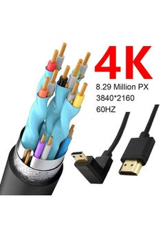 Kework 4Ft Hdmi 4K Coiled Cable 90 Degree Downward Angle Mini Hdmi Male To Hdmi Male Adapter Spiral Cable Hd Hdmi 2.0 Version High Speed Spring Cord 4K @60Hz (Down Mini Hdmi To Hdmi)  - Image 5