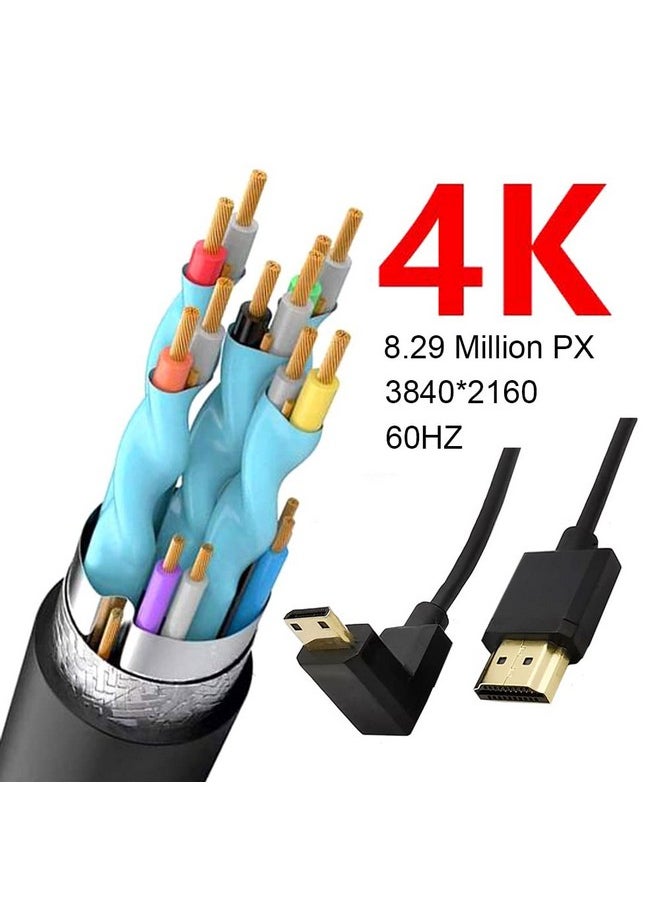Kework - 4Ft Hdmi 4K Coiled Cable 90 Degree Downward Angle Mini Hdmi Male To Hdmi Male Adapter Spiral Cable Hd Hdmi 2.0 Version High Speed Spring Cord 4K @60Hz (Down Mini Hdmi To Hdmi) - Image 1
