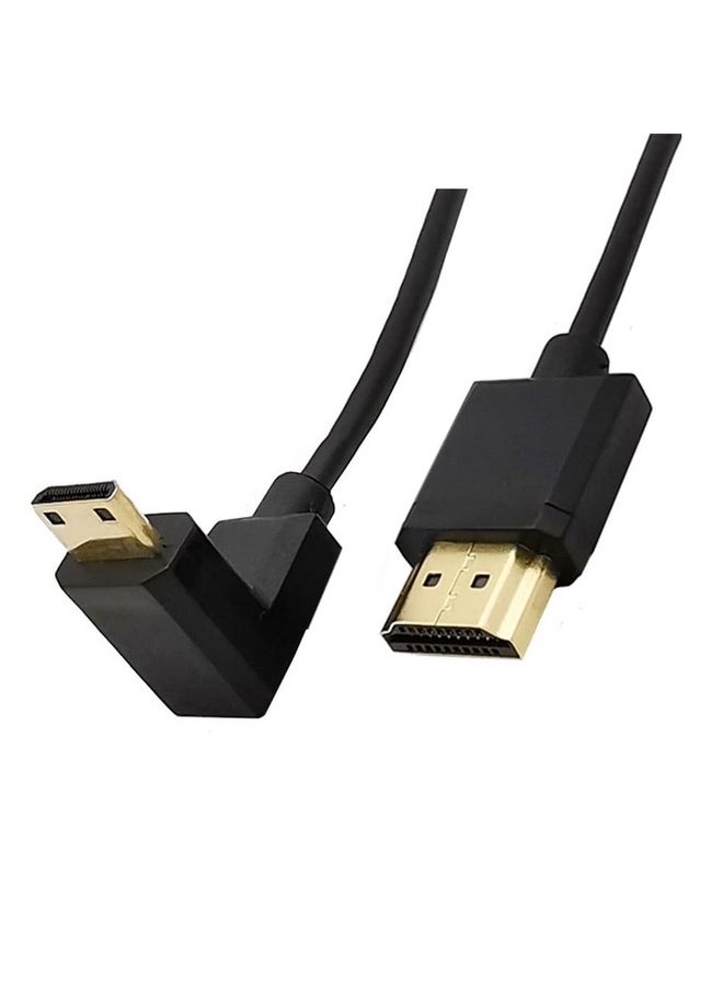Kework - 4Ft Hdmi 4K Coiled Cable 90 Degree Downward Angle Mini Hdmi Male To Hdmi Male Adapter Spiral Cable Hd Hdmi 2.0 Version High Speed Spring Cord 4K @60Hz (Down Mini Hdmi To Hdmi) - Image 1