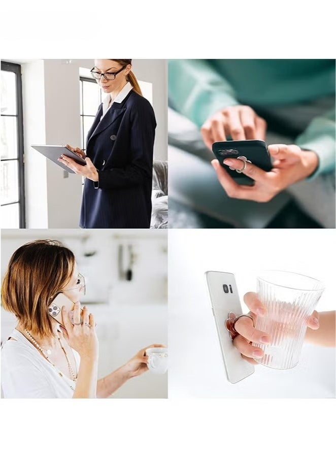 4Pcs Cell Phone Ring Holder Flower Shape Phone Ring Holder Metal Finger Grip Finger Kickstand 360° Rotation Universal Finger Ring Phone Grip Compatible With All Smartphone - Image 5