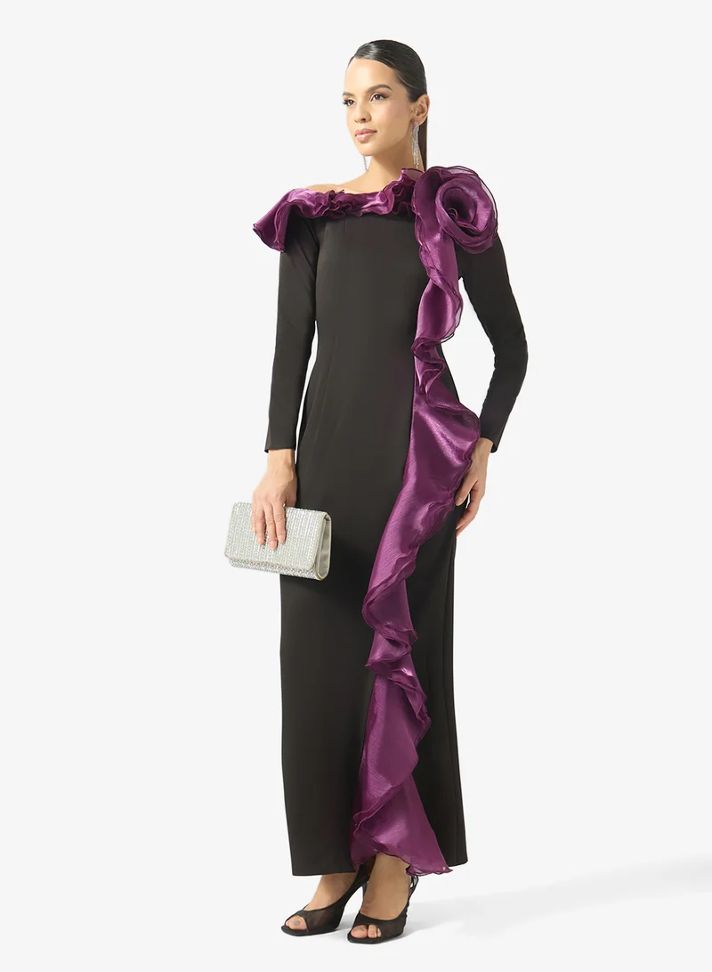 Evening Dress With Statement Ruffles