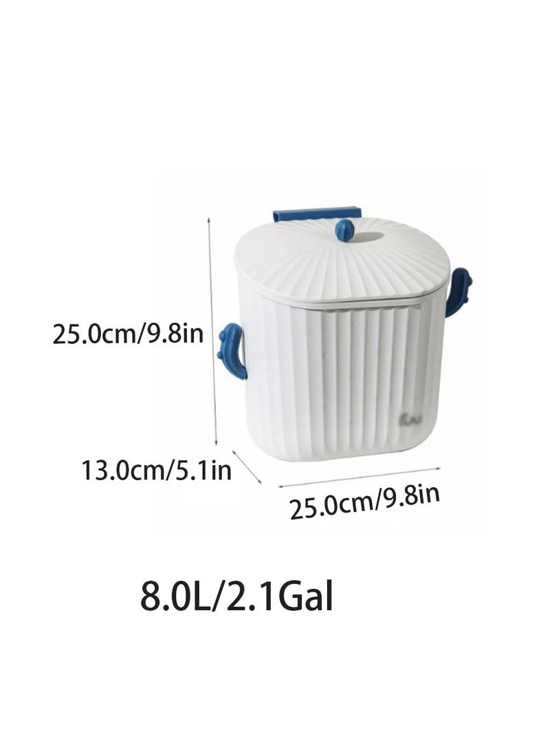Mixen MIXEN Trash Can Kitchen Bathroom Trash Can with Lid8 LTR Dustbin Trash CanHanging or Standing Plastic Compost Bin for CupboardBedroomOfficeCampingWaste Basket  - Image 2