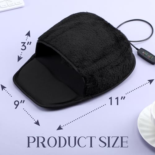 Copkim 2pcs USB Heated Mouse Pad Hand Warmer 3 Temperatures Time Limit Mouse Pad Mat with Wrist Rest Controller Gaming Mousepad Desk Accessories for Winter Valentines PC User Gift Office Home Computer - Image 2
