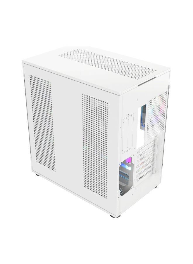 Generic - ACEGEEK Icecube Broad View Design Dual Side Full Tempered Glass ATX Case, High Transparency & Compatibility ATX Version, Supports ITX/M-ATX/ATX Motherboards (451x285x498mm) | White - Image 1