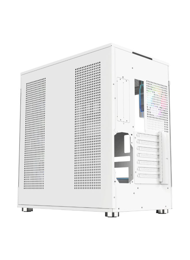 Generic - ACEGEEK Icecube Broad View Design Dual Side Full Tempered Glass ATX Case, High Transparency & Compatibility ATX Version, Supports ITX/M-ATX/ATX Motherboards (451x285x498mm) | White - Image 1