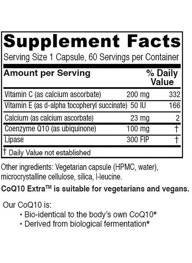 Vitanica Coq10 Extra Natural Coq10 100Mg Non Gmo Vegan 60 Capsules  - Image 3
