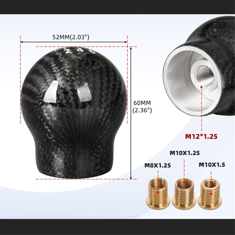 Manual Transmission Shift Knob - 6 Speed Real Carbon Fiber Direct Fit With 12mm Thread, Easy To Install for Ford Focus RS, Fiesta RS - Image 4