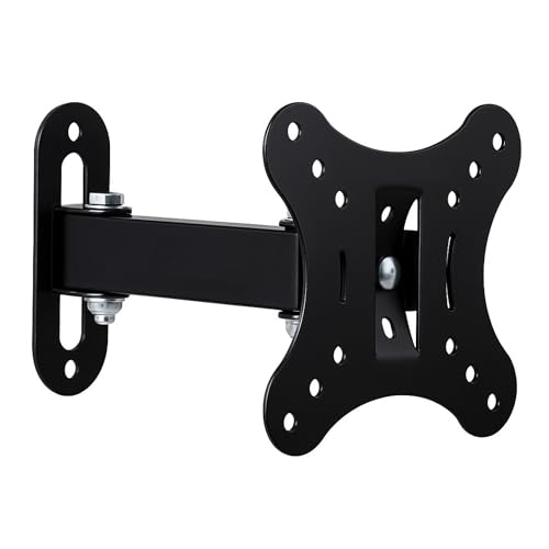 RISSACHI® TV Wall Mount Stand for 12–27 Inch LED LCD TVs | Universal TV & Monitor Single Arm Movable Wall Mount | Space-Saving Monitor Stand for Home, Office & Bedroom - Image 1