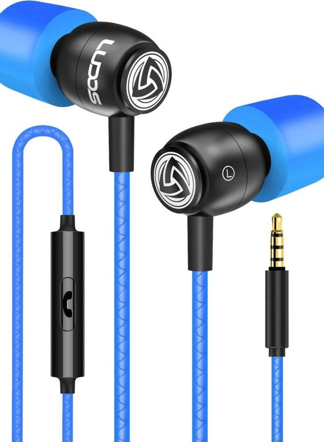 Ludos CLAMOR In-Ear Earphones with Microphone and Volume Control, Memory Foam, Reinforced Cable, Bass, Earphones for Computer, Laptop - Image 1