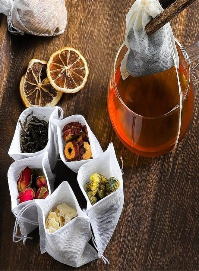 LEBOCADO 100-Pack Disposable Empty Tea Bags (7x9cm) - Premium Non-Woven Drawstring Tea Filter Bags for Loose Leaf Tea, Coffee, Cooking Spices and Herbs (White) - Image 5