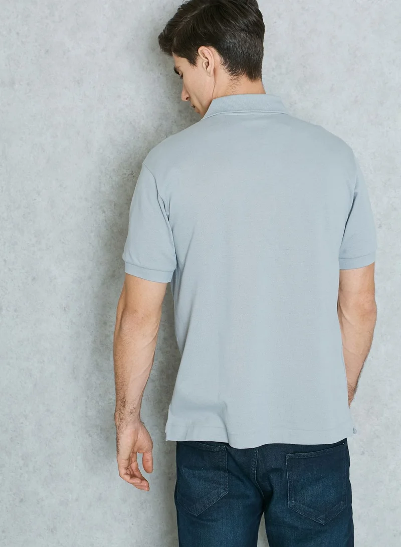 LACOSTE Ribbed Collar Polo
