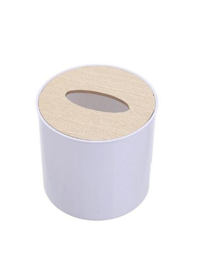 NIBEMINENT Roll Tissue Box Holder Wooden Large Capacity Simple Paper Towel Box for Bedroom Office  - Image 1