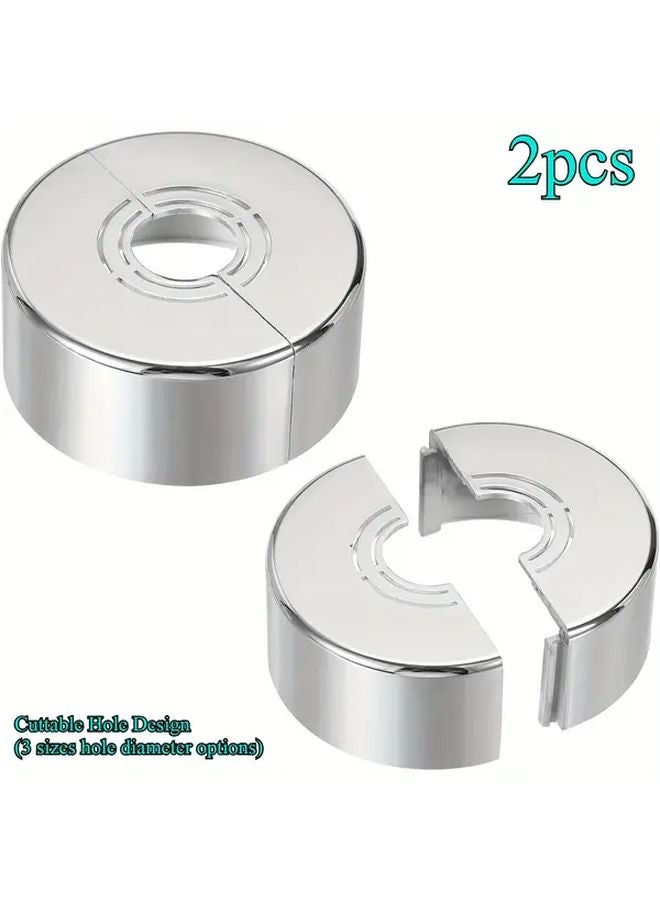 2pcs Silvery ABS Plastic Faucet Cover Set Durable Sink and Shower Accessory - Image 3