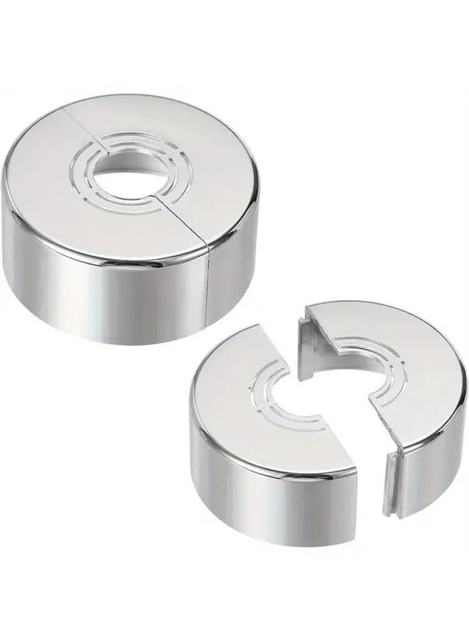 2pcs Silvery ABS Plastic Faucet Cover Set Durable Sink and Shower Accessory - Image 1