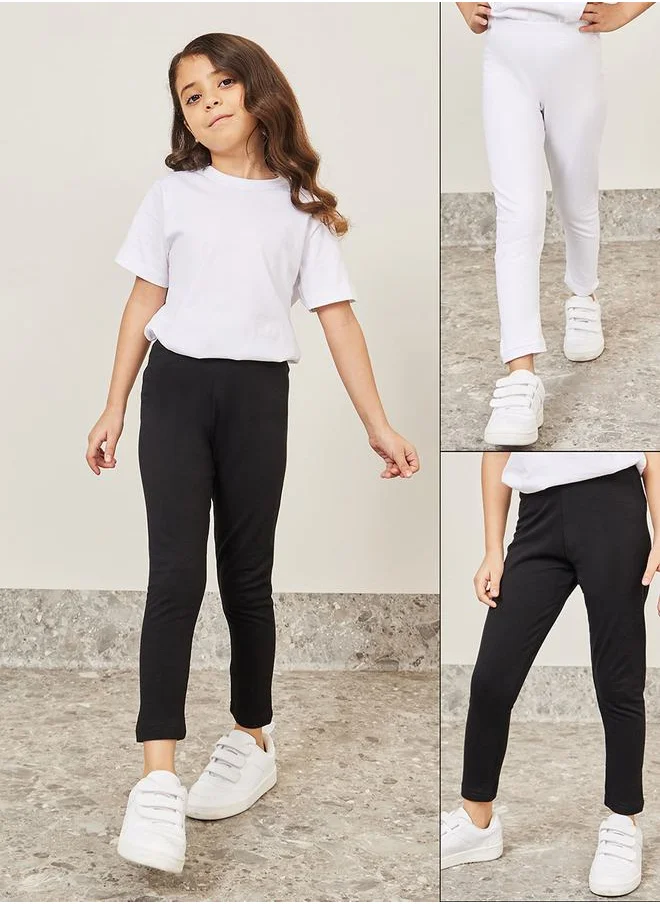 ستايلي Pack of 2 - Solid Cotton Leggings