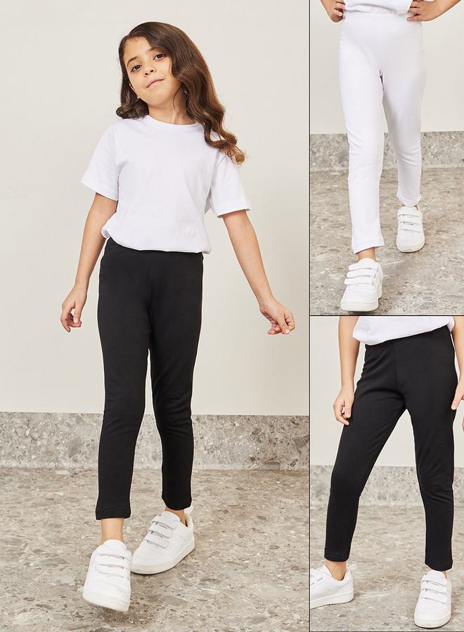 Styli Pack of 2 - Solid Cotton Leggings  - Image 1