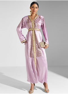 Embellished Lace Detail Jalabiya