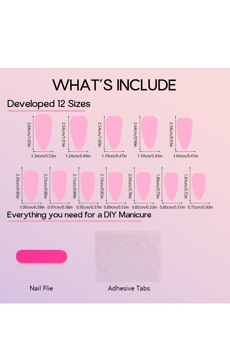 Al Kanzi 24 PCS Press on Nails, Medium Almond Color, Solid Gradient Shiny, Press on Nails, Moderately Natural French Manicure, Artificial Nail Set(Light White) - Image 2