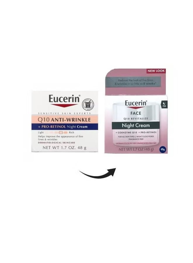 Eucerin Q10 Anti-Wrinkle + Pro-Retinol Night Face Cream 48g - Image 2