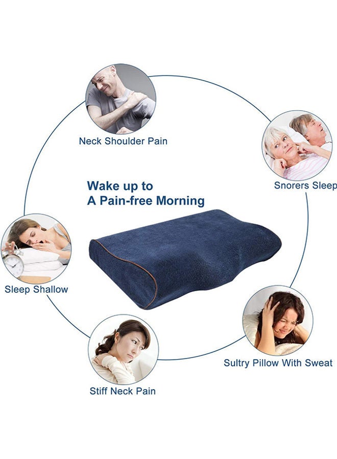 Orthopedic Neck Pillow, Perfect for Pain Relief, Blue Polyester, Size 50x30x10cm - Image 5