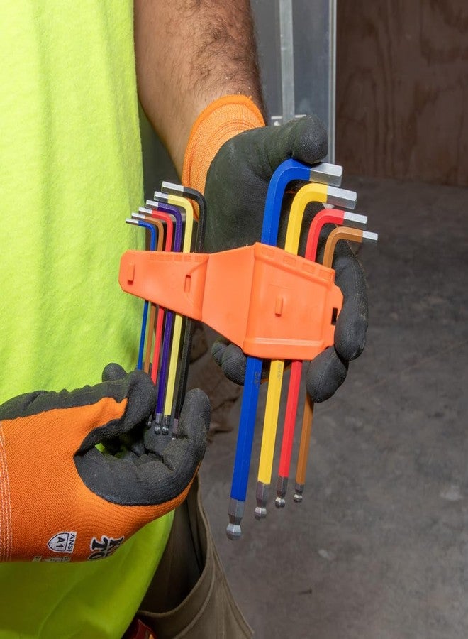 KLEIN TOOLS CBLS19 Long Ball-End Hex Key Wrench Set, SAE and Metric, L-Style, Color-Coded Powder-Coat, 3/32 to 3/8-Inch and 1.5 to 10 mm, 19-Piece - Image 2