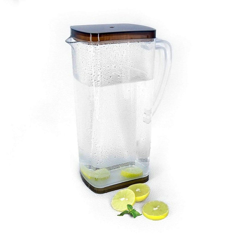 FOLIAM Multi Purpose Square Water Juice Jug with Plastic Lid Drinking Beverage JugGlass Water jug for Home use 2000 ml Transparent - Image 4