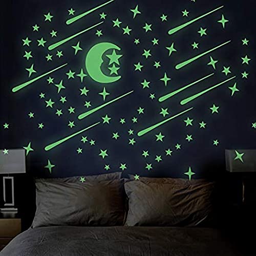 Monk wish Glow in The Dark Galaxy of Stars with Moon Radium Night Wall Sticker for Home Decoration (Green,216 Pcs) - Image 5