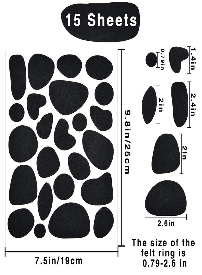 SXDMHYB 15 Sheets Black Adhesive Felt Circles Spotty Dog Felt Pads,360 pcs Irregular Shape Dots Felt DIY Felt Dots Sticker,for Halloween DIY Projects,Sewing Projects Costume,Holiday Decoration - Image 2