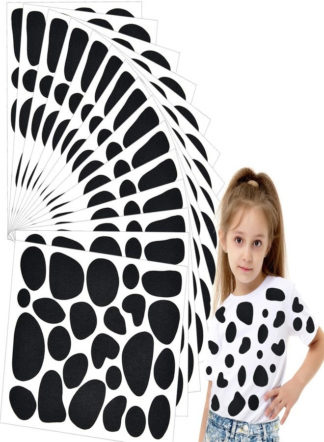 SXDMHYB 15 Sheets Black Adhesive Felt Circles Spotty Dog Felt Pads,360 pcs Irregular Shape Dots Felt DIY Felt Dots Sticker,for Halloween DIY Projects,Sewing Projects Costume,Holiday Decoration - Image 1