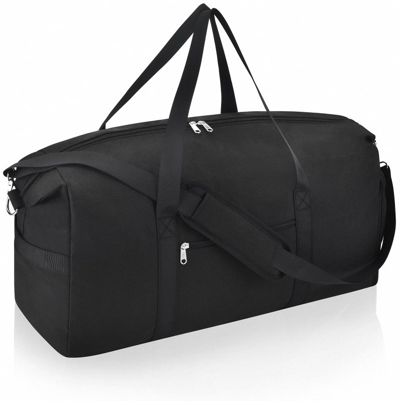 Felipe Varela Carry on luaggage 22x14x9 Airlines Approved, Foldable Travel Duffel Bags Weekender Overnight Carry on Duffel Luggage Gym Duffle Bag with Wet Pocket & Shoe Compartment for Women Men(Black, 40L) - Image 1