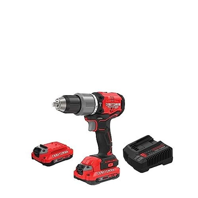 CRAFTSMAN V20 Cordless Hammer Drill Kit, 1/2 Inch, 2 Batteries And Charger Included (Cmcd732D2) - Image 1
