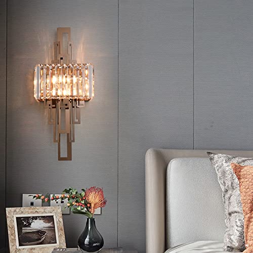 CITRA Led Glass Crystal Gold Metal Wall Light - Warm White - Image 1