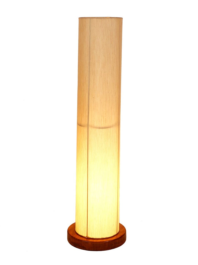 AMDHOME OffWhite Round Cotton Shade Floor lamp with Wood Base OffWhiteCotton - Image 4