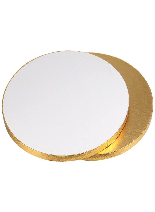SINJEUN 10 Pack 12 Inch Gold Round Cake Drums, 1/2 Inch Thick Cake Board Drums Round, Corrugated Board Pizza Base Circle Cake Base for Displaying Heavy Multi-Layer Cakes, Pastry - Image 4