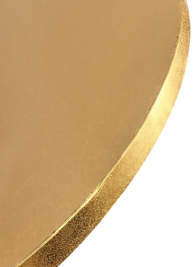 SINJEUN 10 Pack 12 Inch Gold Round Cake Drums, 1/2 Inch Thick Cake Board Drums Round, Corrugated Board Pizza Base Circle Cake Base for Displaying Heavy Multi-Layer Cakes, Pastry - Image 3