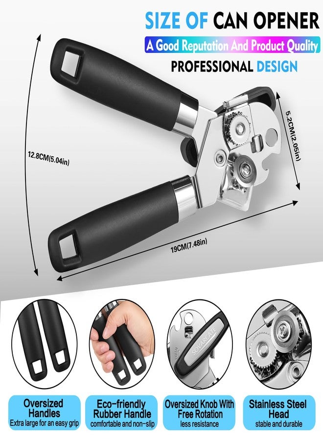 SOVARCATE Can Opener Manual Heavy Duty Multifunctional with Magnet Lift [Ergonomic Curved Handle Grip] Stainless Steel, Arthritis-Friendly, Kitchen Tool for Seniors, Kitchen Essentials, Camping, Bottle Opener - Image 2